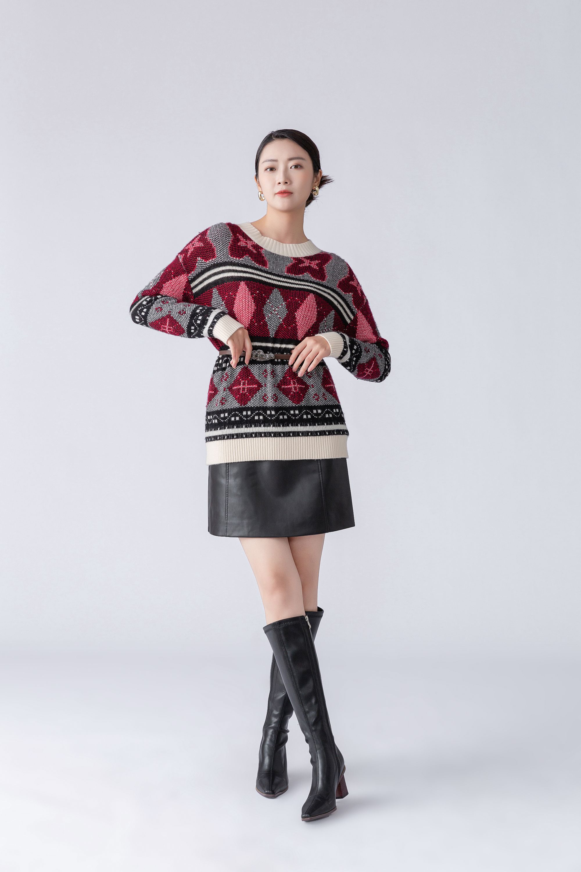 迪图时尚印花针织衫655