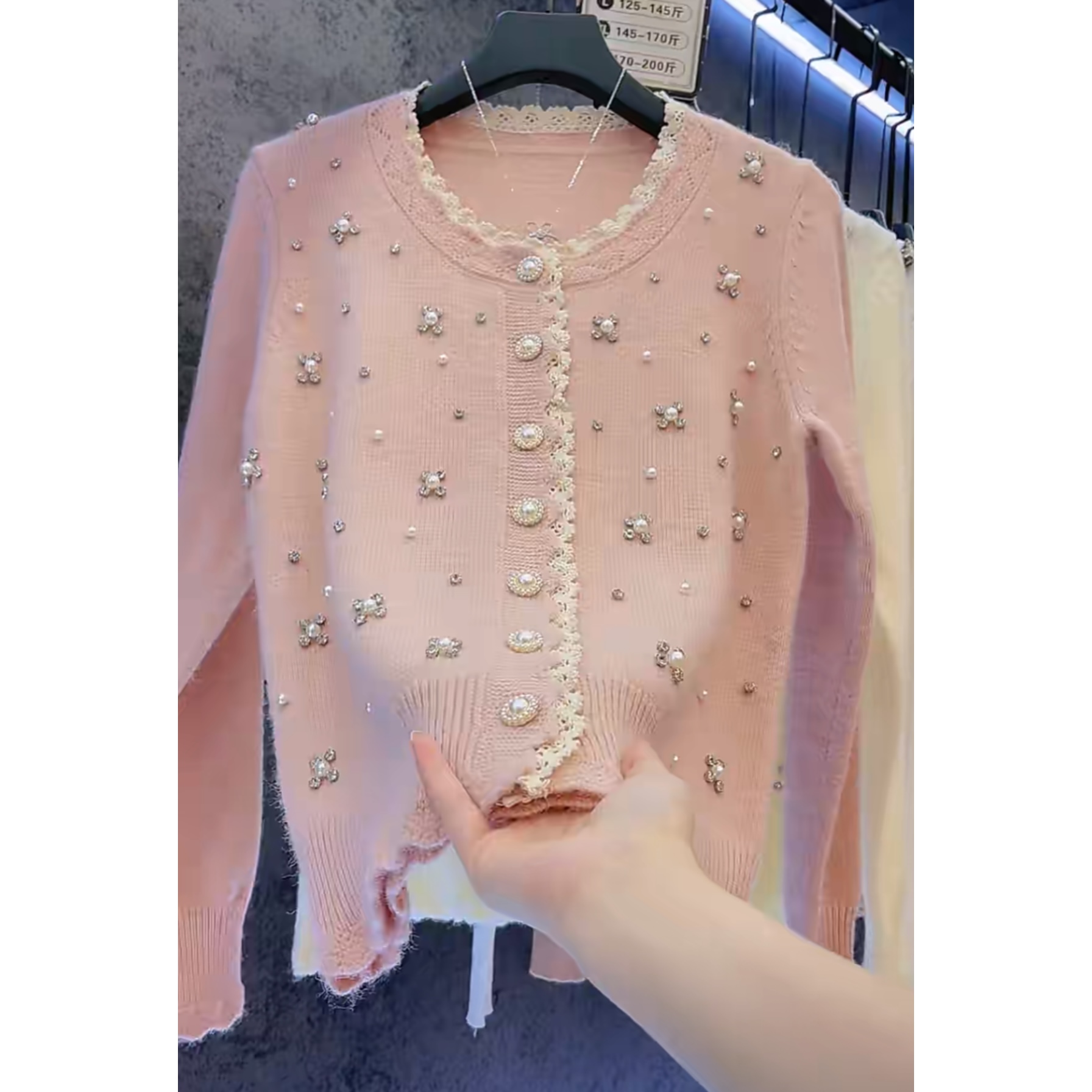 【定制大码女装80-200斤】显瘦时尚温柔百搭花边开衫上衣女2011