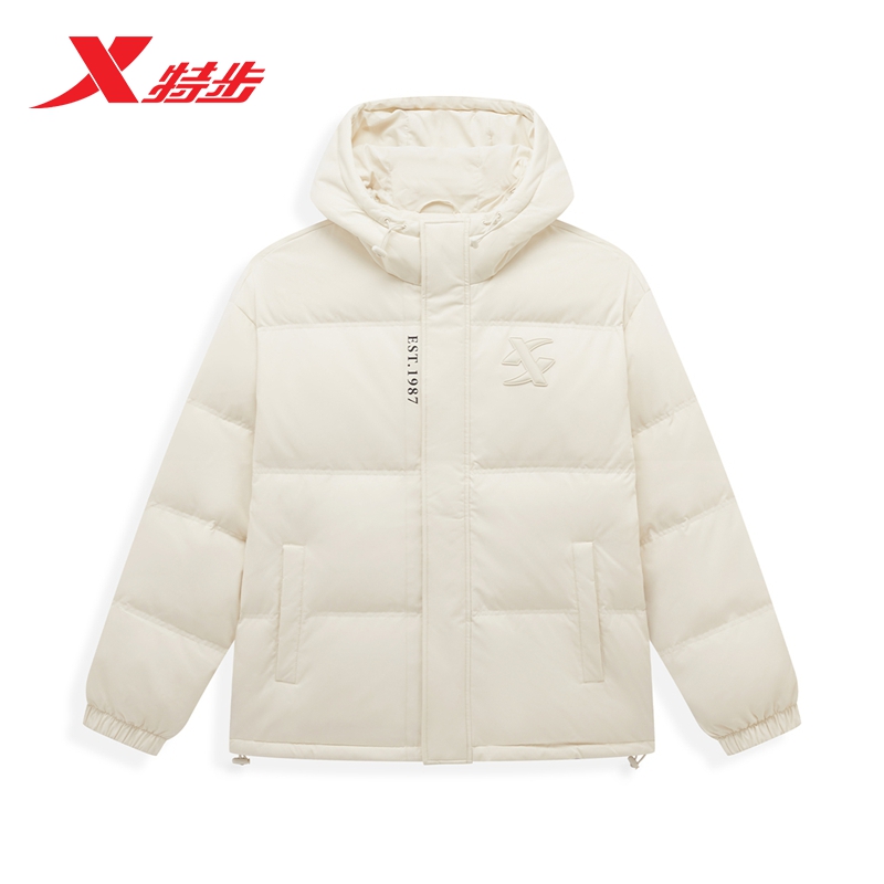 特步羽绒服男连帽情侣保暖冬季潮流男士976429190307