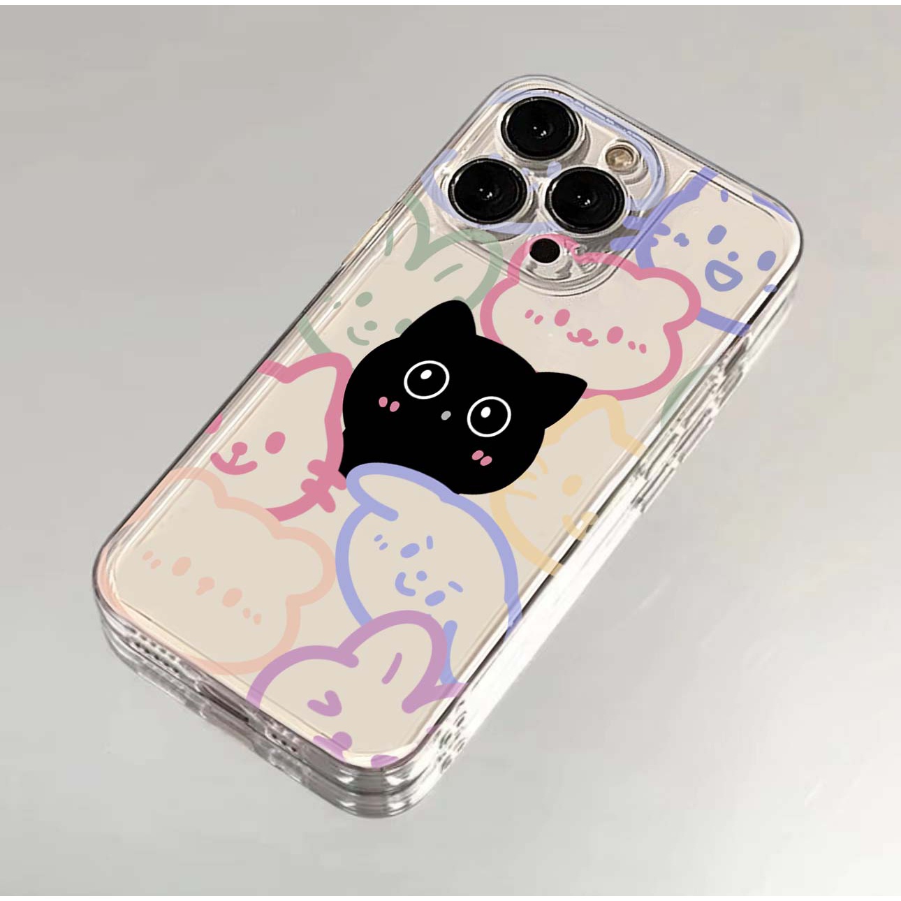 线条萌猫苹果小米oppovivo华为适用于太空壳iPhone12/13/14手机壳