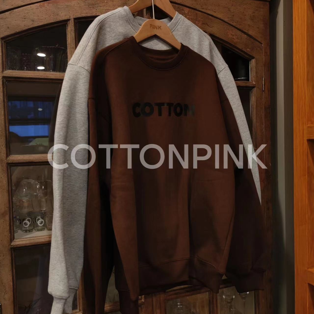 COTTONPINK女装复古潮流时尚百搭加绒卫衣上衣