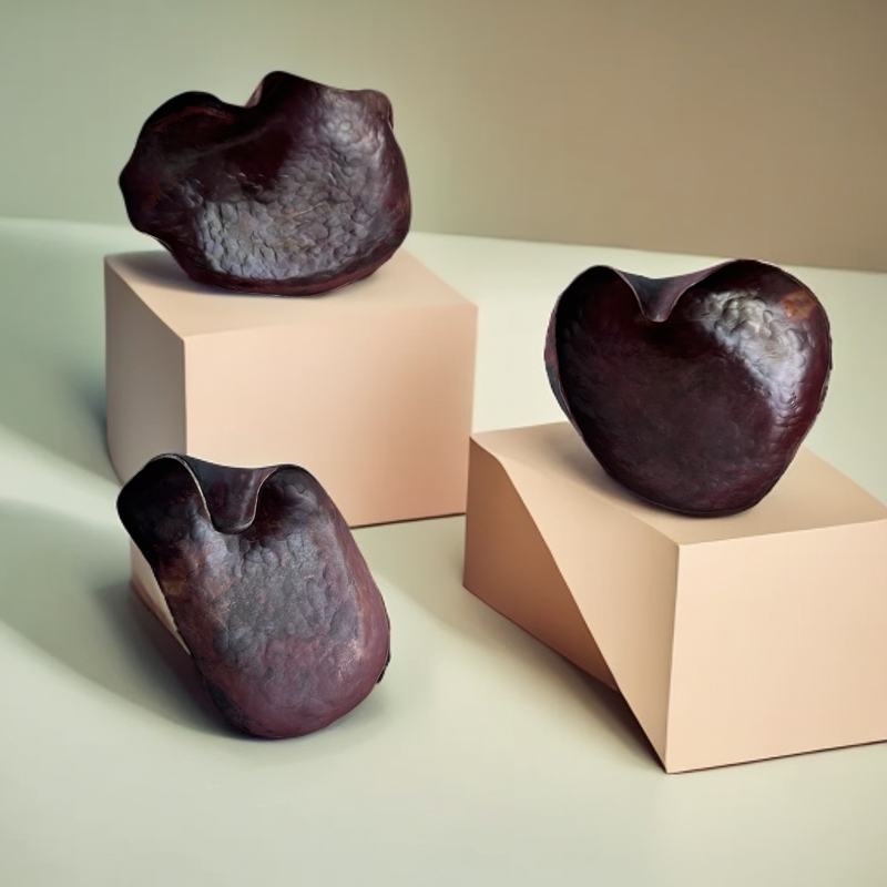 （匠心之作）纯手工锻打紫铜家用创意盘