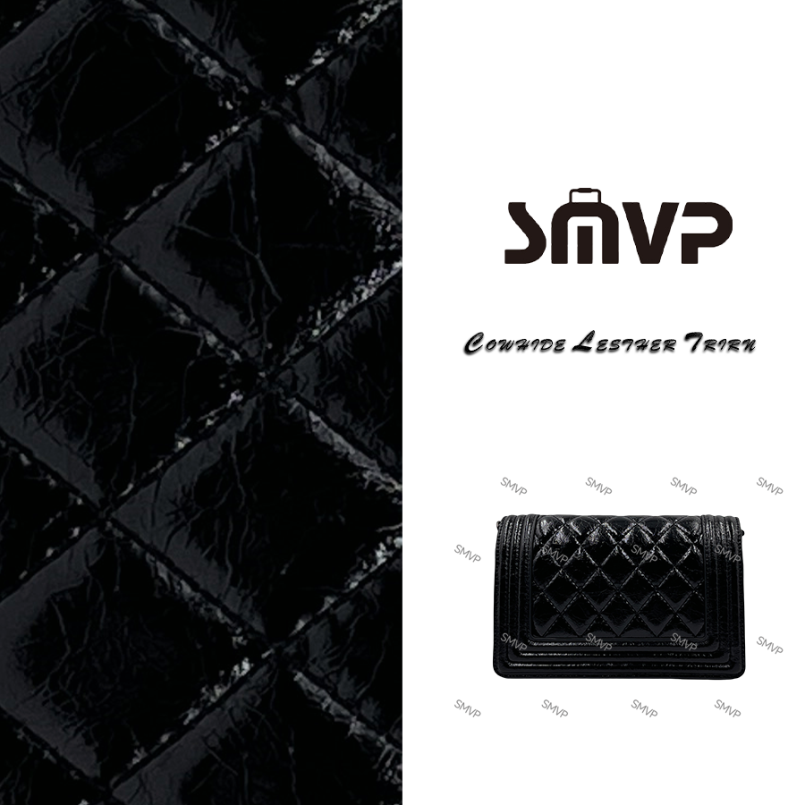 SMVP手工真皮女包 小蜡斜跨包 0263 黑色