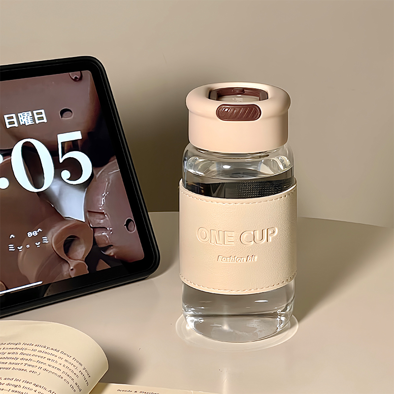 Allwell/2025新款水杯女生高硼硅泡茶玻璃杯子豆浆牛奶高颜值便携