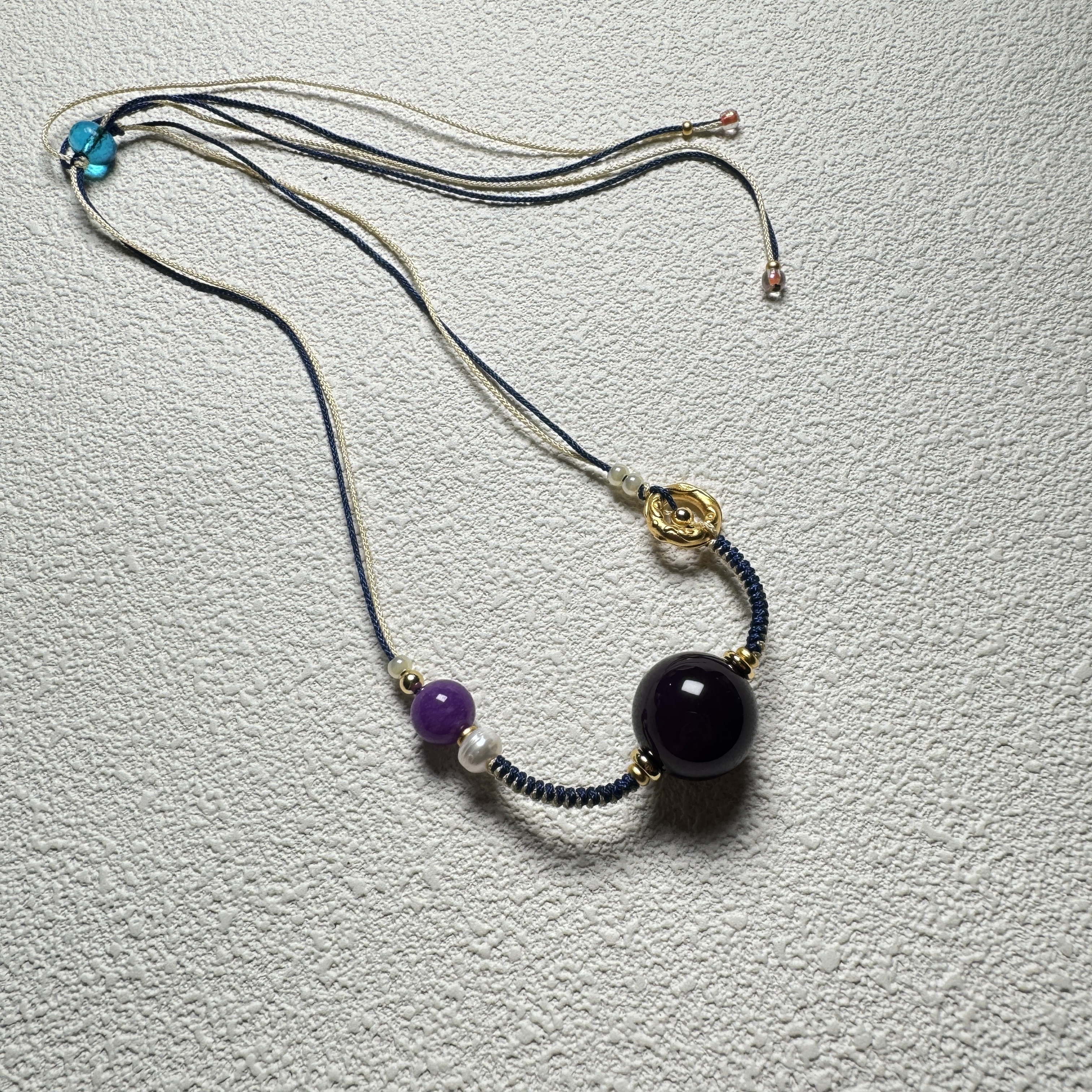 非金属布艺项链 布艺项链【三宝】紫气东来项链手工气质