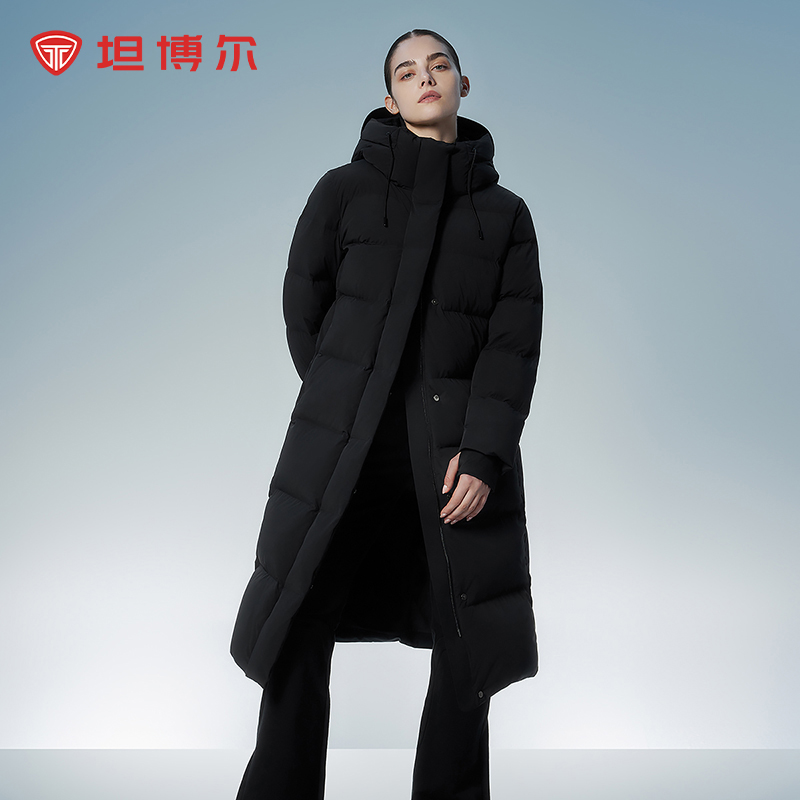 坦博尔新款能量者鹅绒连帽长款保暖冬季羽绒外套休闲休闲时尚886D