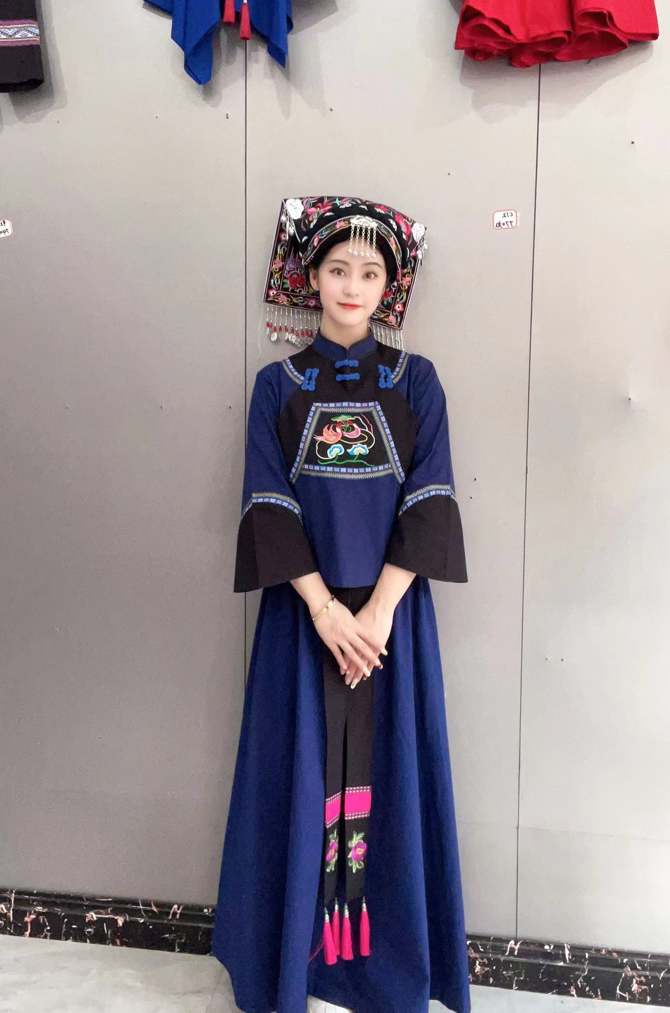 少数民族壮族传统复古民族风长款女士服装女套装