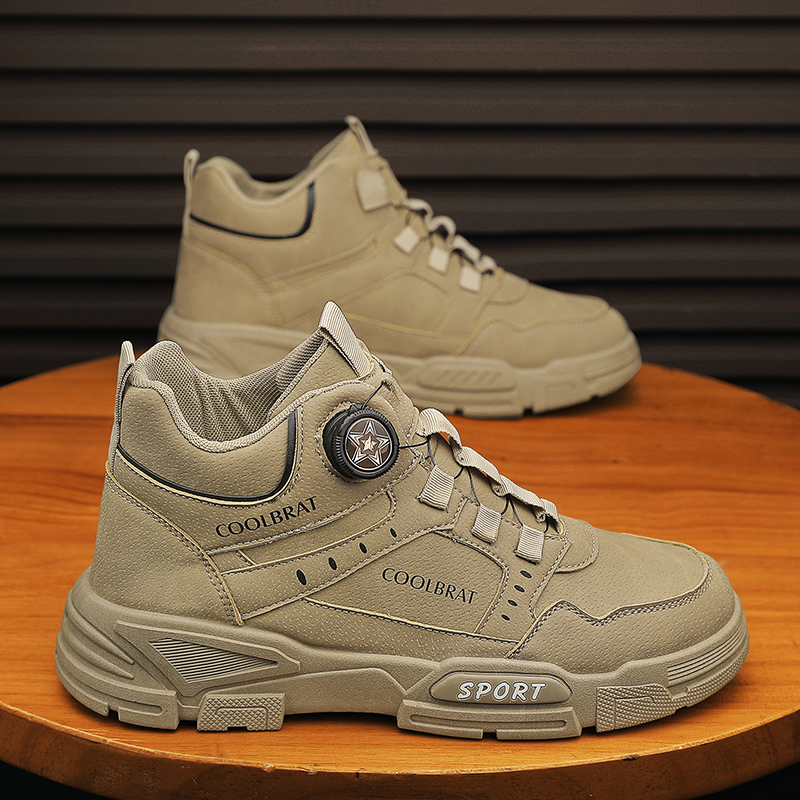 回力瑞男鞋秋冬季潮流百搭防滑耐磨劳保鞋便捷旋转扣青少年马丁靴