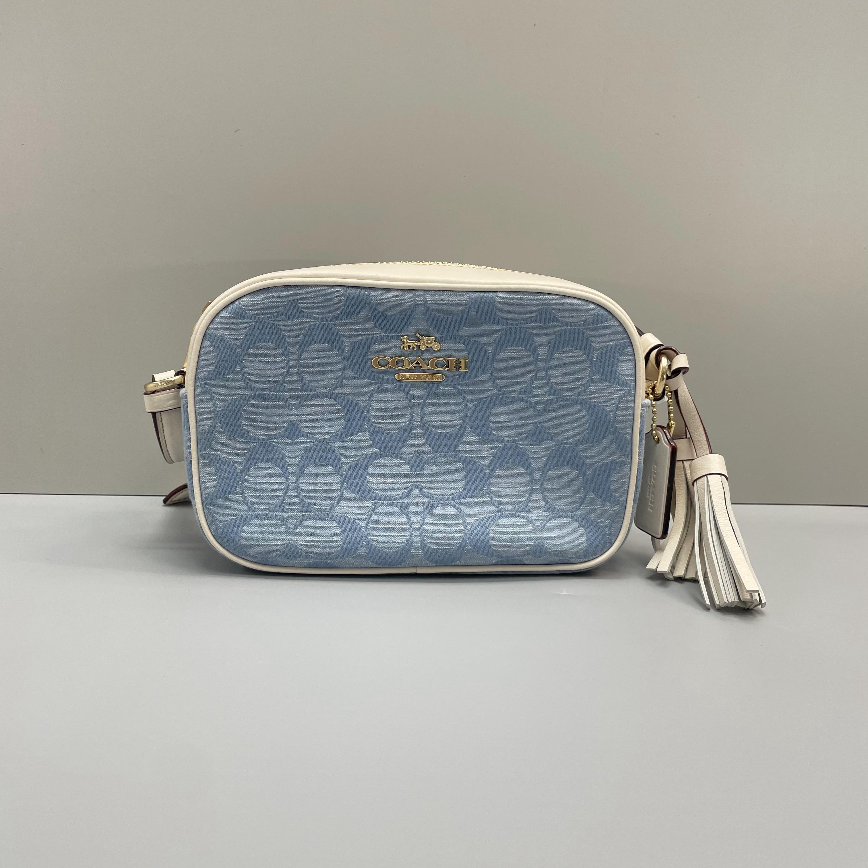 99新 COACH/蔻驰 小林/白拼香布蕾相机包19*13*5cmA061308