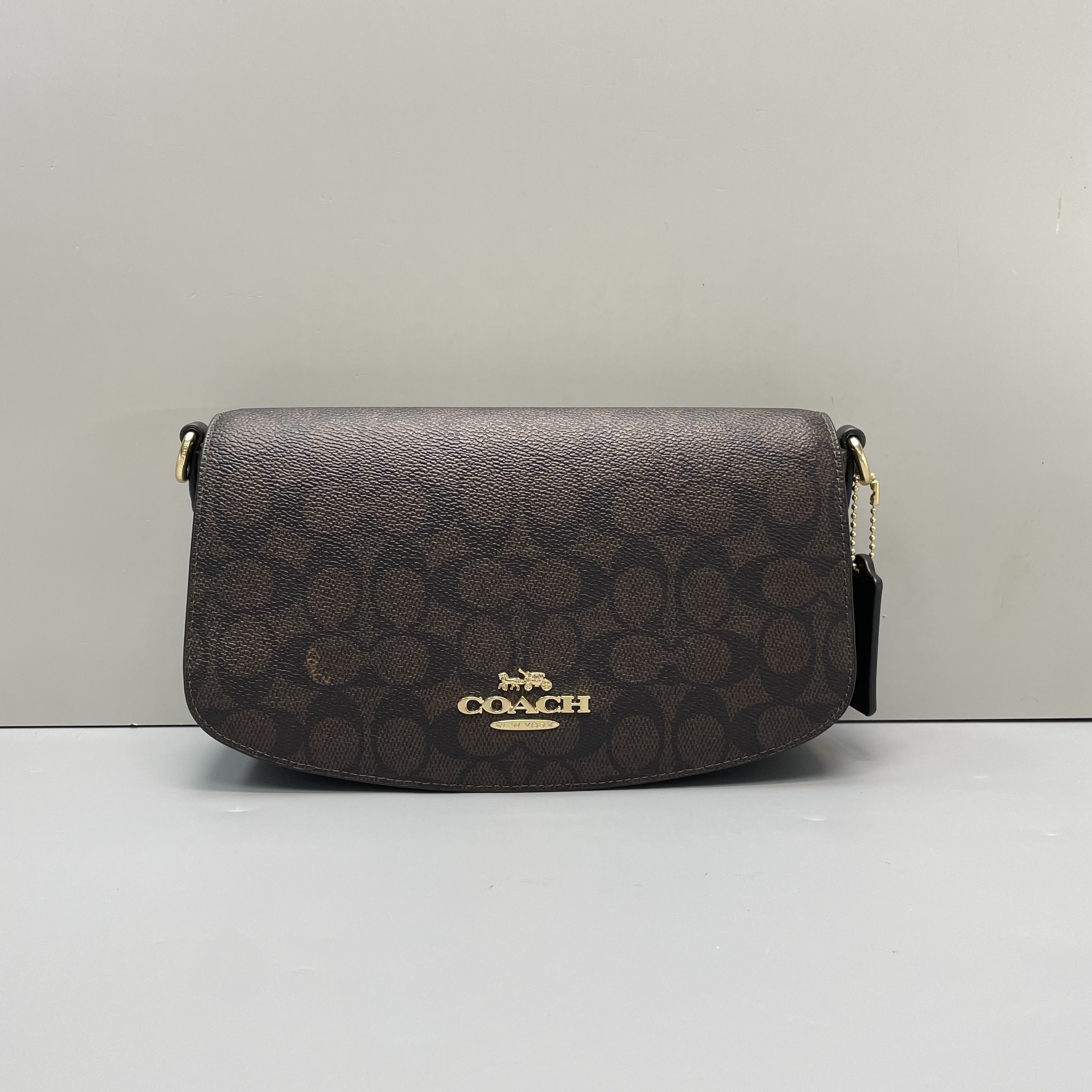 99新 COACH/蔻驰 小林/andrea黑老花大腋下包23*14*6cmA113003