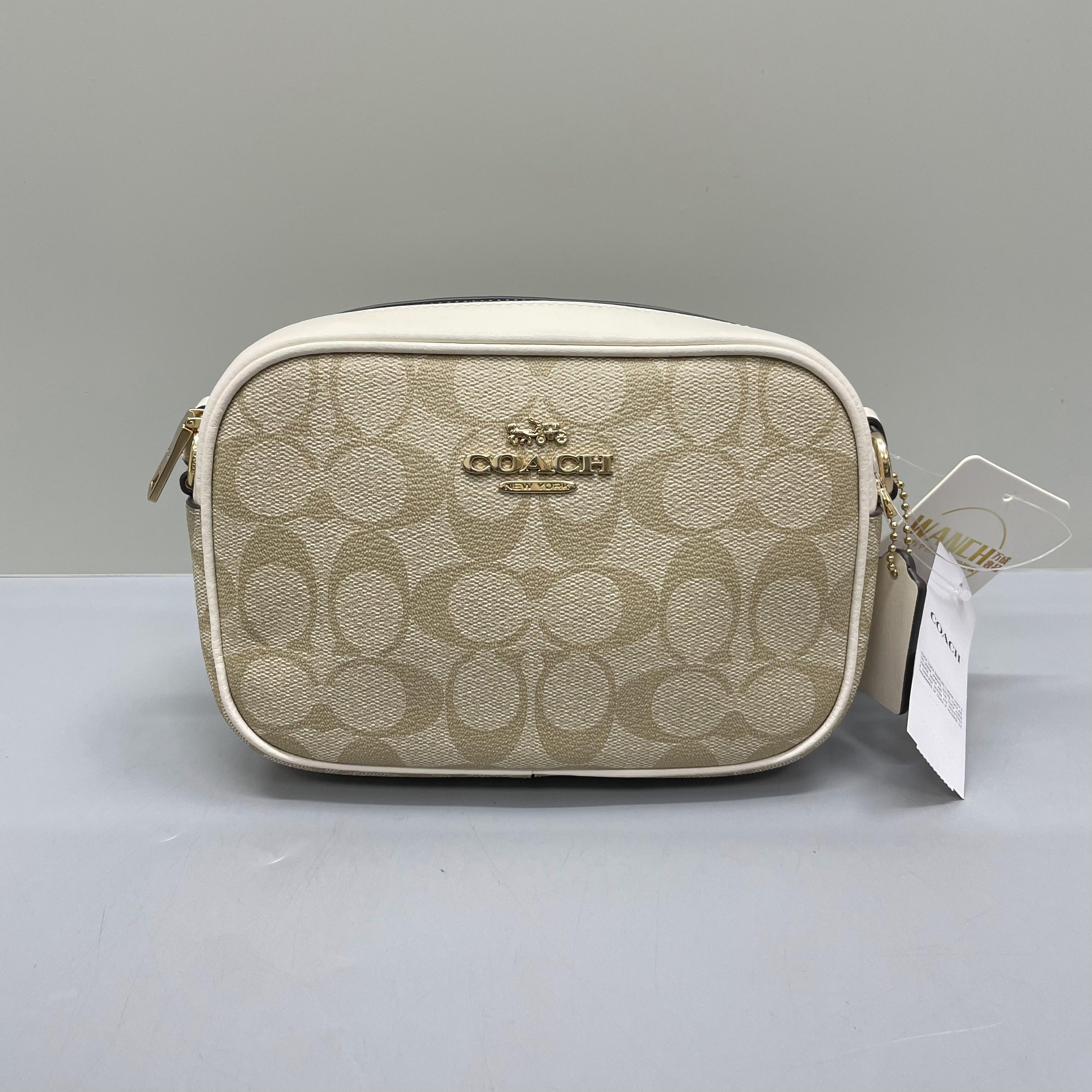 99新 COACH/蔻驰 白拼老花小相机包19X12X5cmL030903