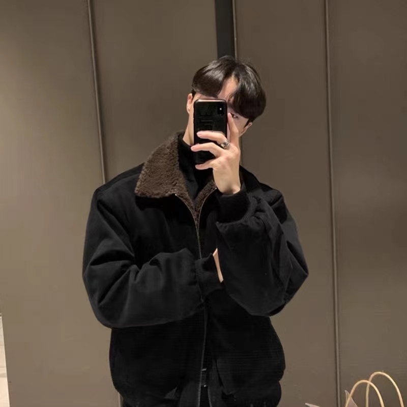 【小扬哥推荐】冬季男士夹克休闲韩版复古痞帅简约时尚翻领短款外套
