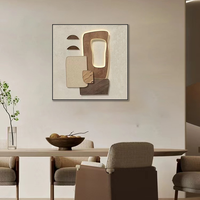 手绘油画《光域》方形客厅沙发背景墙装饰画抽象餐厅挂画玄关