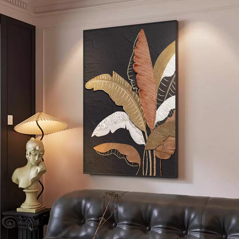 手绘油画《家大业大》中古风客厅沙发背景墙装饰画玄关挂画餐厅壁画