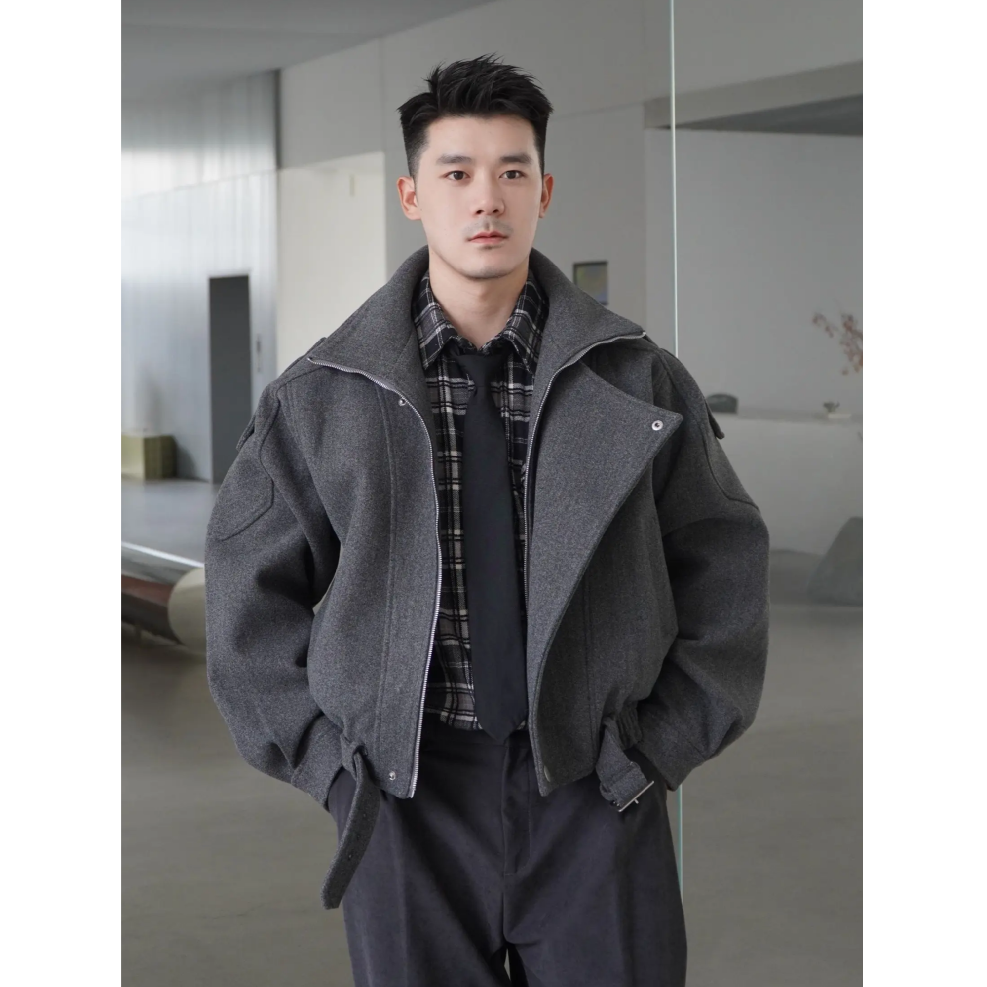 Adresscode 双层呢子夹克/时尚质感双层呢子短款夹克 BX-2447