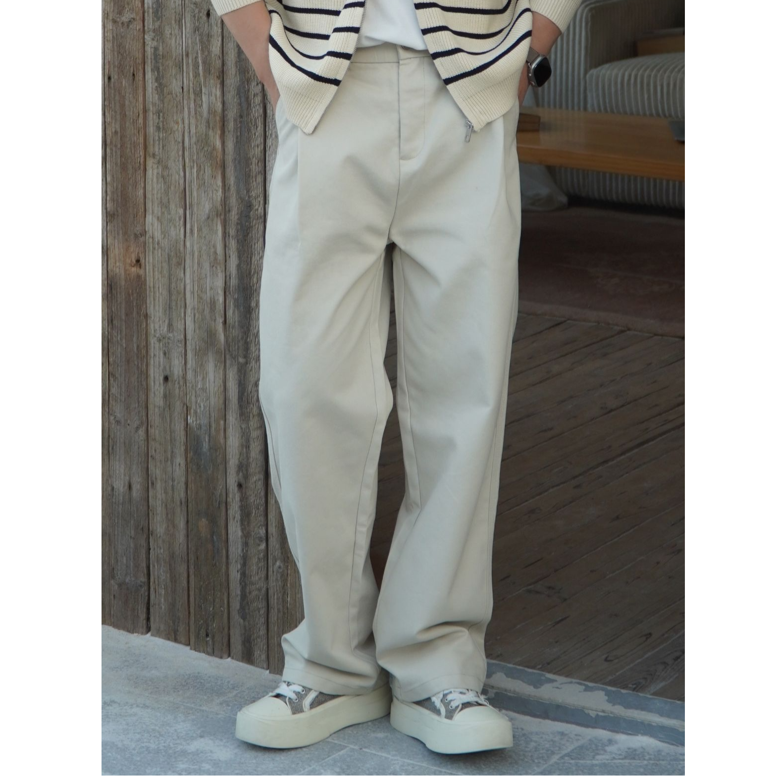 Adresscode 极简休闲长裤/质感极简阔版休闲长裤 AP-F102