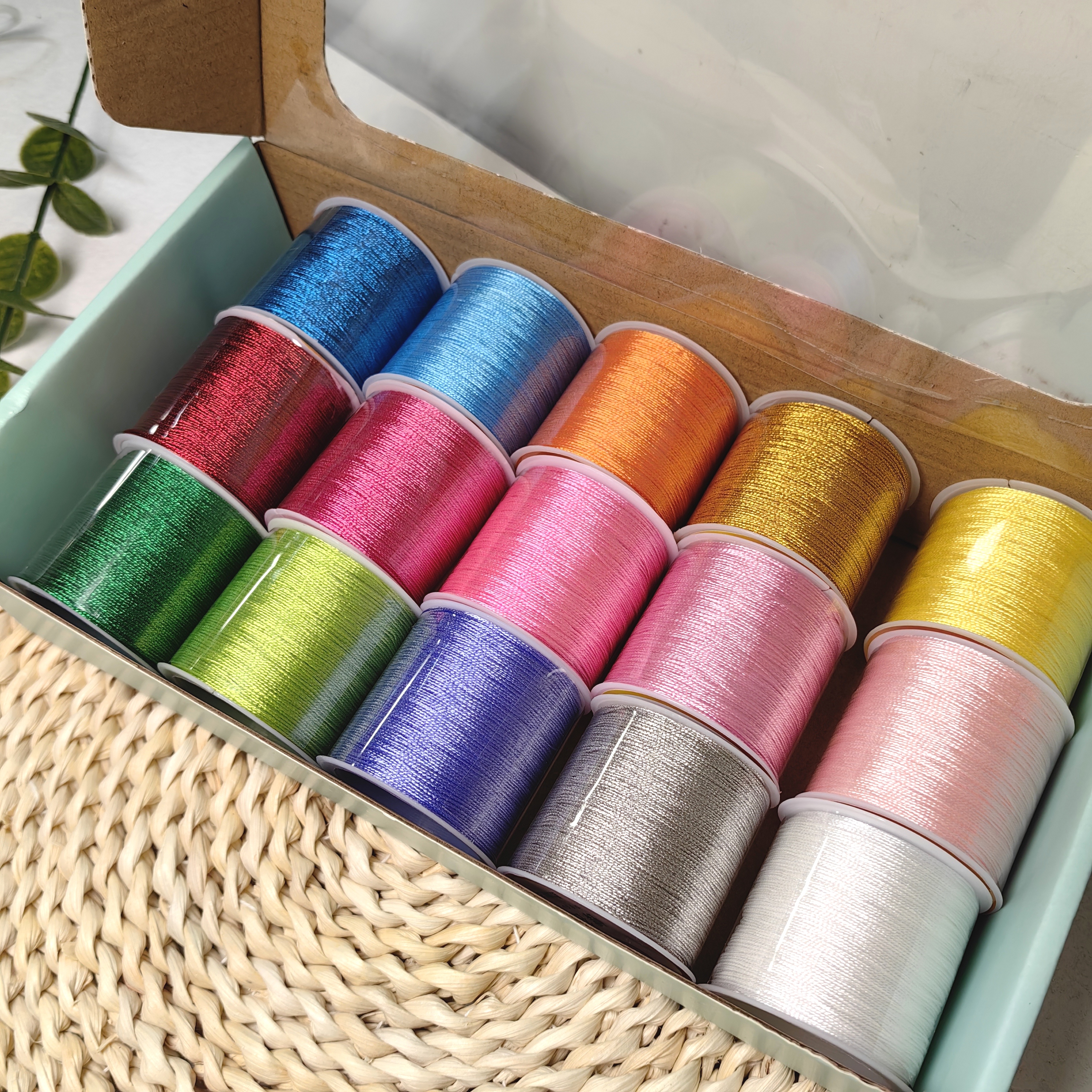 【蝶谷】6股线缝衣彩金套盒系列手工编织材料包diy套盒多色家用小卷