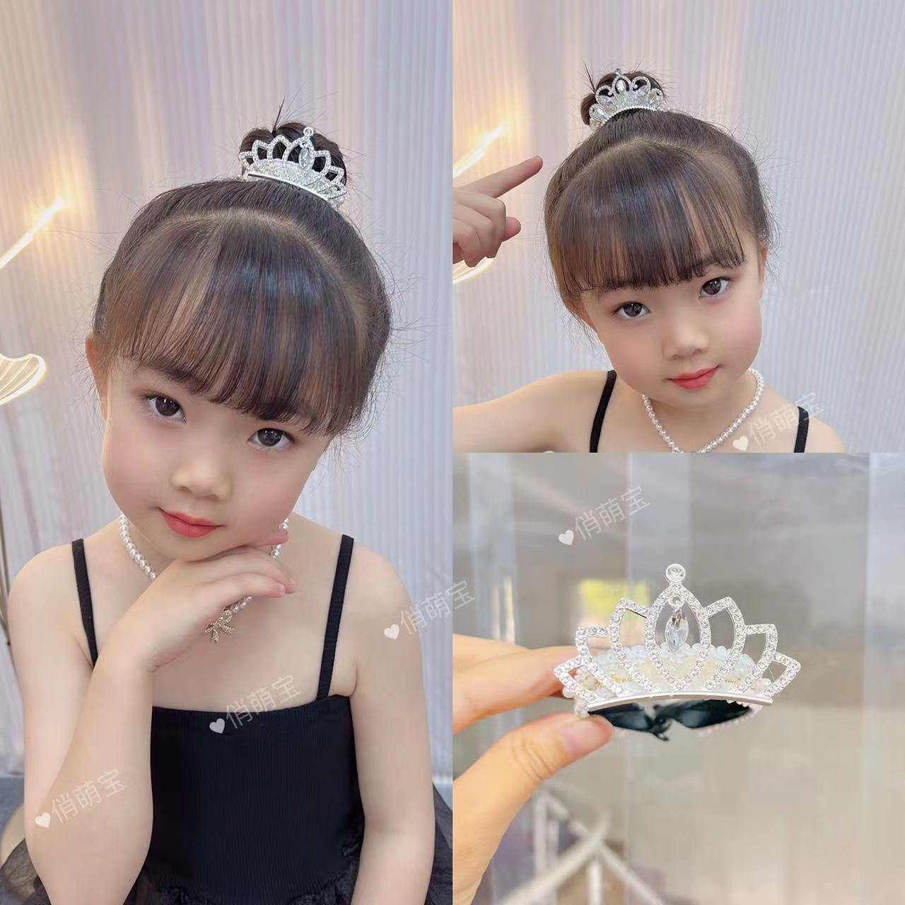 【俏萌宝】夏季新款韩版可爱女童公主风皇冠马尾夹发饰