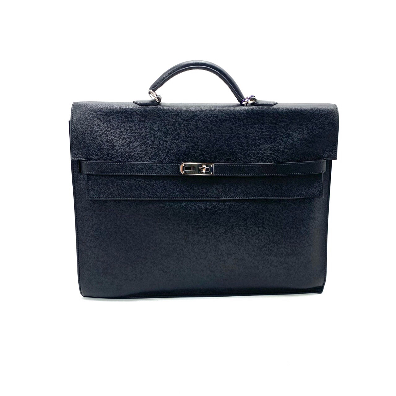 95新 Hermes/爱马仕 黑色全皮荔枝纹Kelly公文包 尺寸38/29 