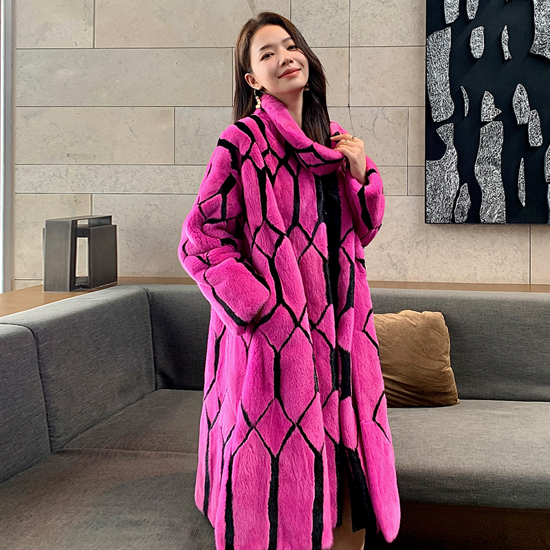 【C1】2023冬季天鹅绒貂皮大衣女新款年轻时尚款水貂整貂皮草外套