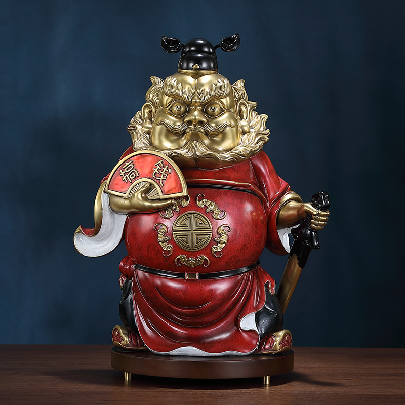 全铜工艺品陶瓷钟馗摆件家居电视柜装饰品大号摆设创意开业礼品