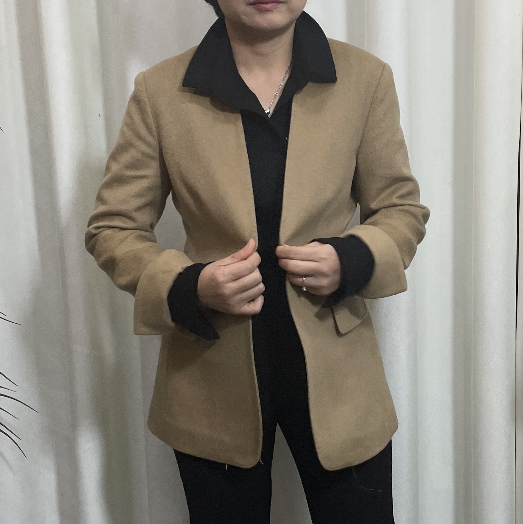 A0051时尚卡其色羊毛小西装