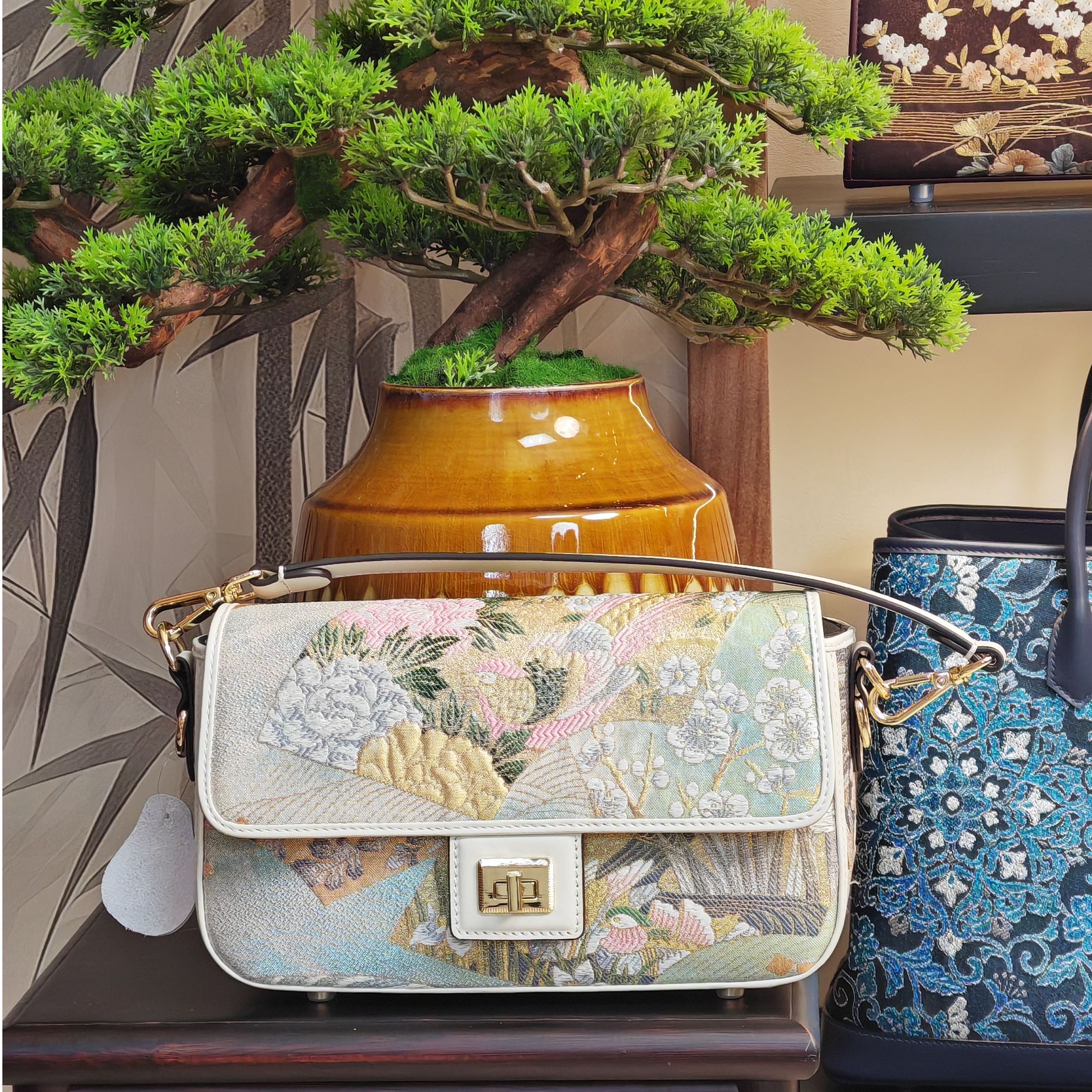 慕锦MUJIN非遗唐锦包包轻奢高定新中式国风邮差法棍女包重工女士