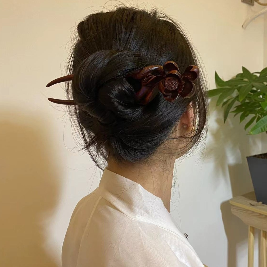 莲隐木作 原创设计设计发簪（菡萏美色）