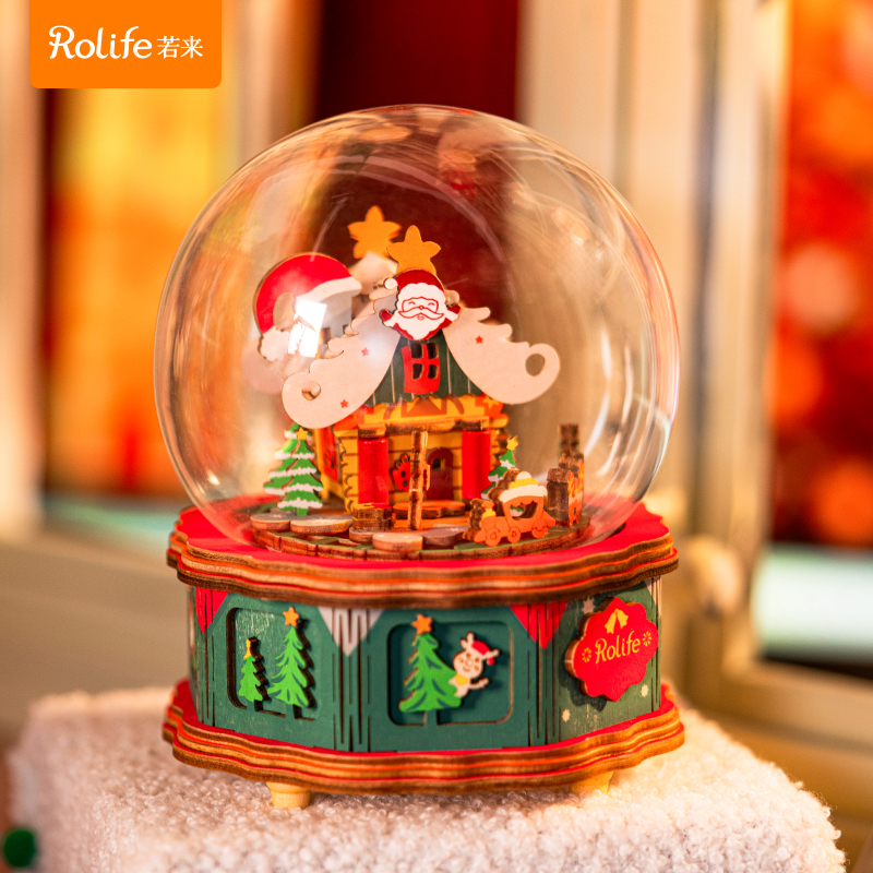 【圣诞小镇八音盒】若来rolife圣诞环游记圣诞小镇八音盒礼物