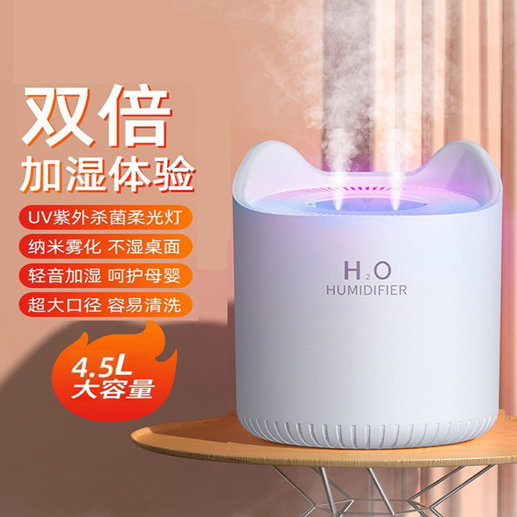 卧室专用加湿器家用迷你桌面大雾量加湿器补水空气净化器办公静音