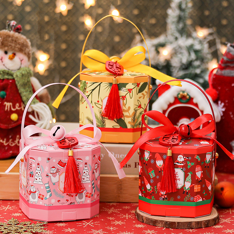 平安夜苹果礼物盒圣诞节小礼品包装盒圣诞节礼物袋糖果袋子包装盒
