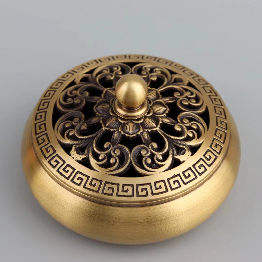 黄铜宣德炉香薰炉创意纯铜香炉打香篆熏香怀旧复古