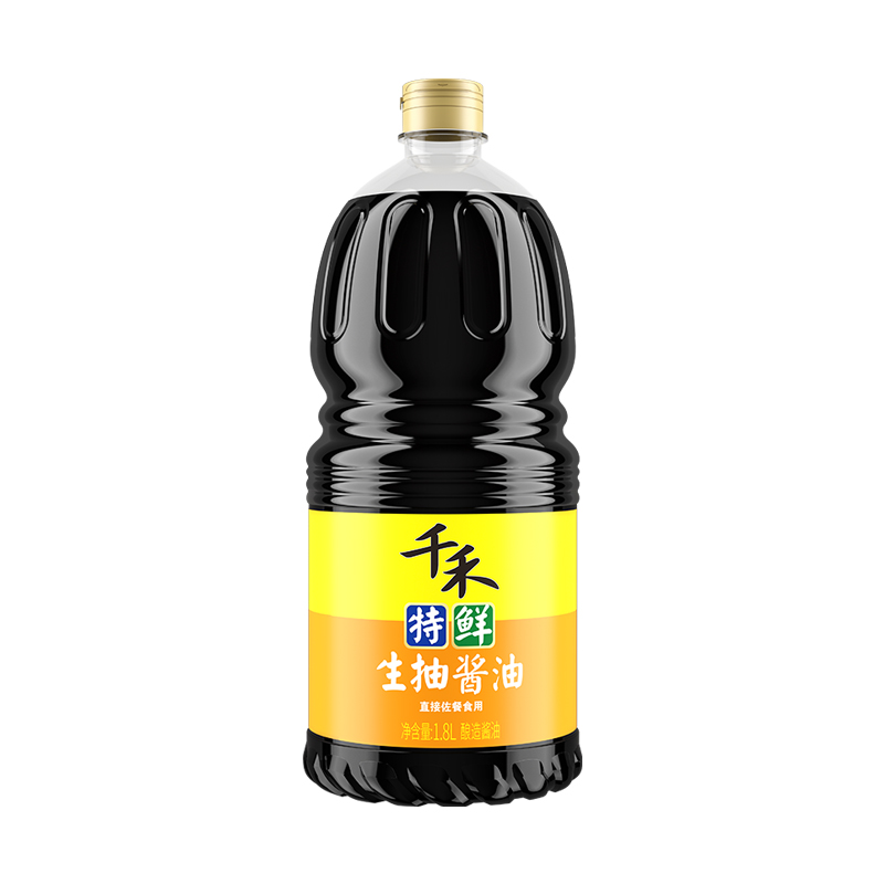 千禾特鲜生抽酱油1.8L大瓶装大豆酿造炒菜厨房家用餐饮商用调味品