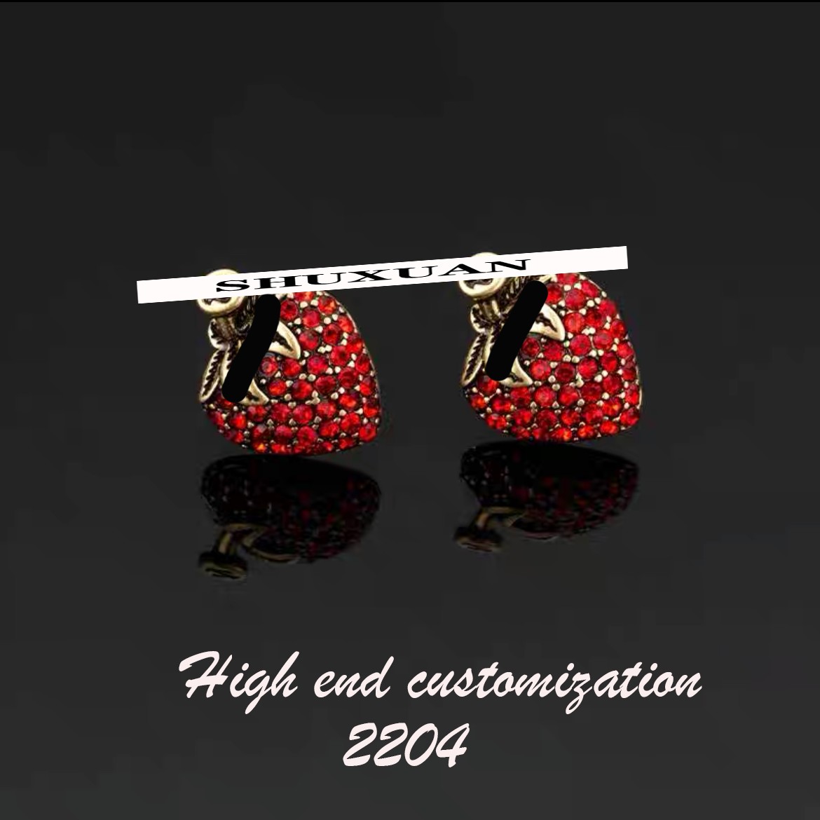 铜合金耳饰 ~2204 草莓法式中古轻奢精致气质典雅百搭设计师耳饰