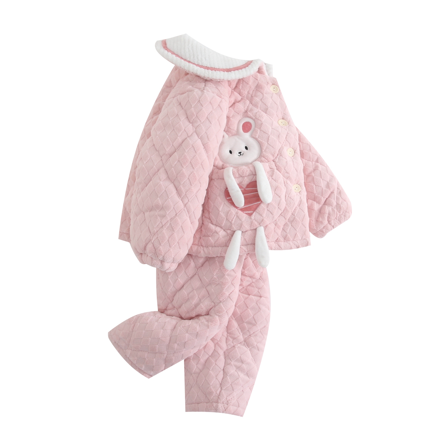 秋冬季儿童睡衣女童加厚加绒保暖女宝冬款家居服套装大童冬天外穿