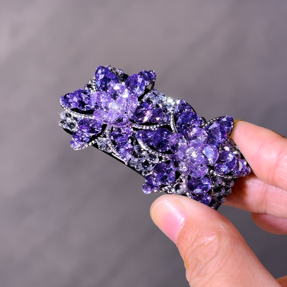 花花原创 双生花弹簧夹侧边夹