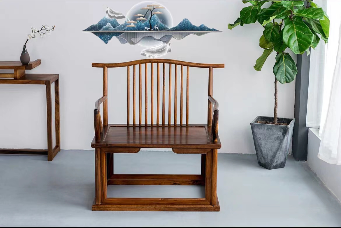 新中式帝王椅打坐椅家用休闲椅沙发椅打坐禅椅胡桃木实木椅子