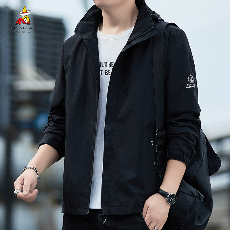 Mexican/稻草人外套男士休闲运动夹克初拉链上男士外套春秋男装