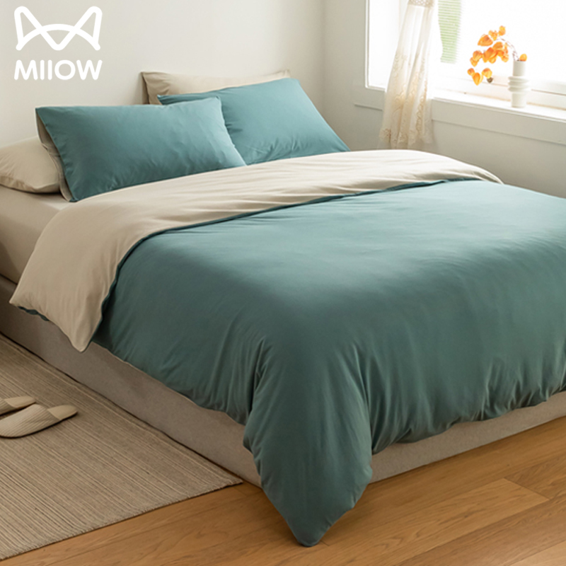 猫人A类婴儿级针织棉四件套裸睡纯棉天竺棉100全棉被套床单床笠款