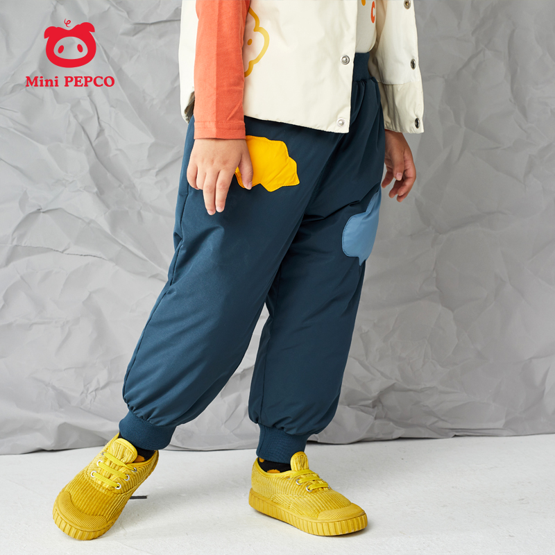 小猪班纳男童羽绒裤子秋冬款儿童宝宝保暖裤加绒加厚休闲长裤冬装