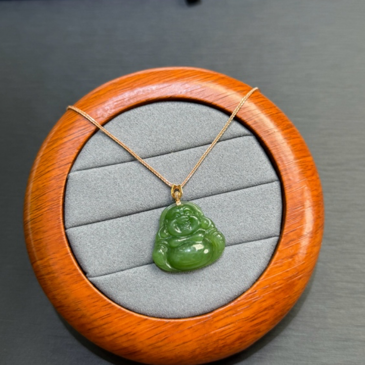 【七夕爱自己玉儿老板专场放漏】俄碧老料 佛公 18K镶尺寸25菠菜绿