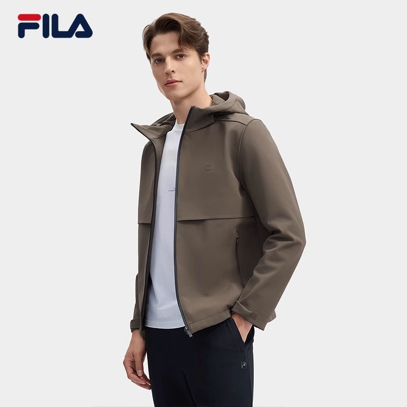 /斐乐男士梭织外套24冬时尚休闲基础防水连帽上衣F11M443703欧若