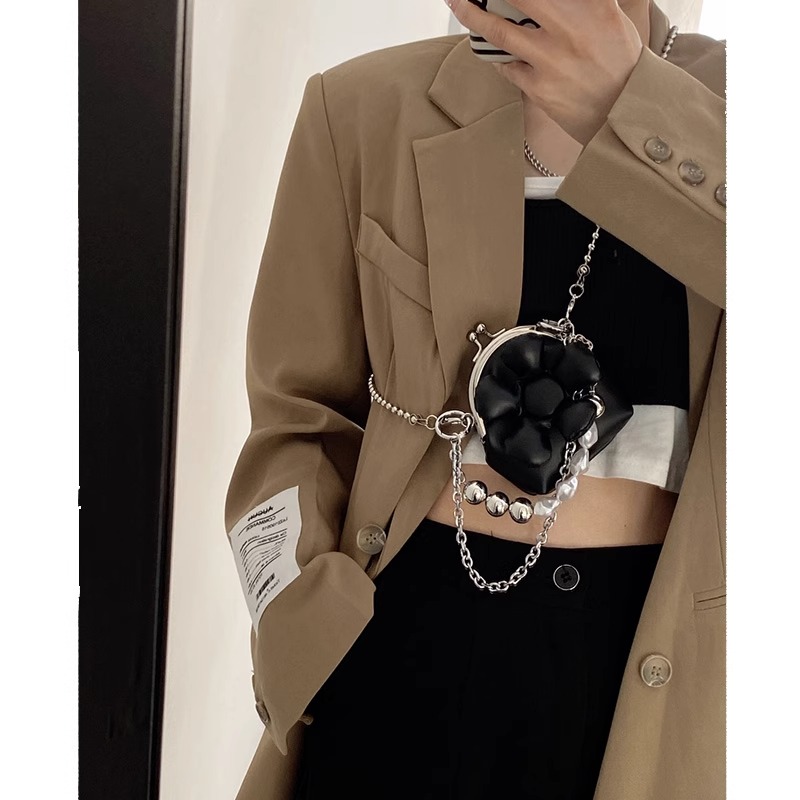 小众手提包高级链条小包包女斜挎包2023新款潮时尚迷你花朵口红包