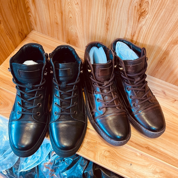 英伦复古擦色做旧手工高帮板鞋男真皮沿条缝制潮流高帮鞋男鞋男士