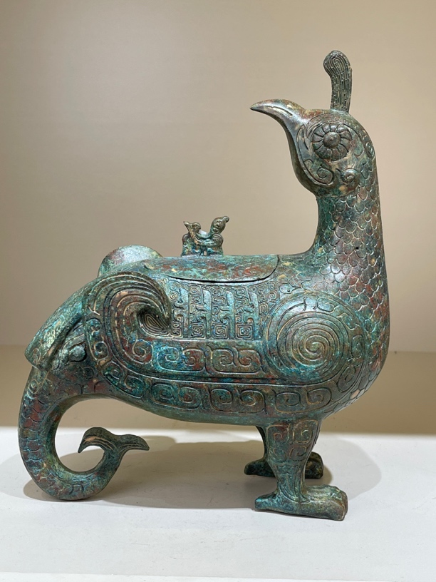 30cm高 晋侯鸟尊 天路仿古青铜器