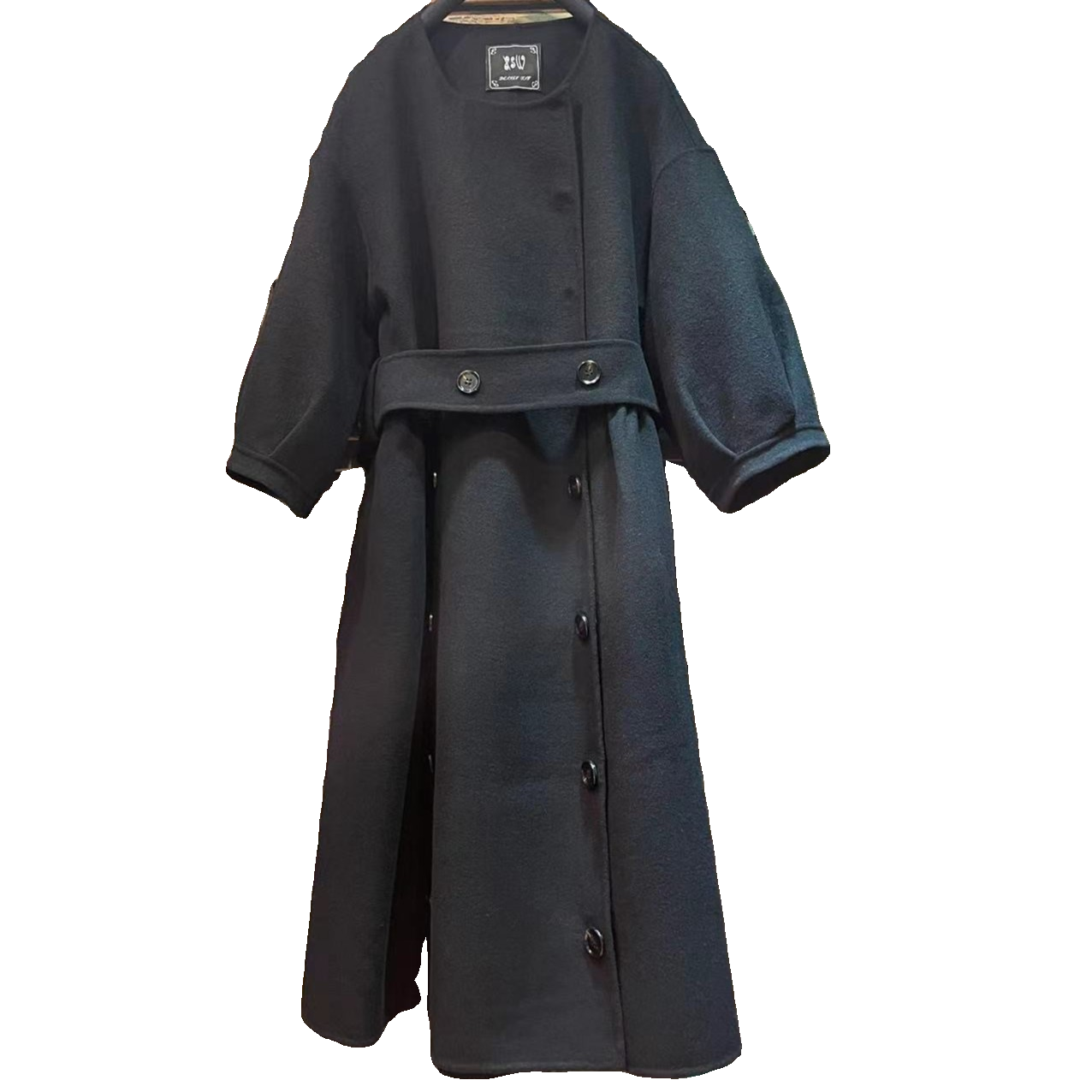 羊毛时尚百搭泡泡袖大衣