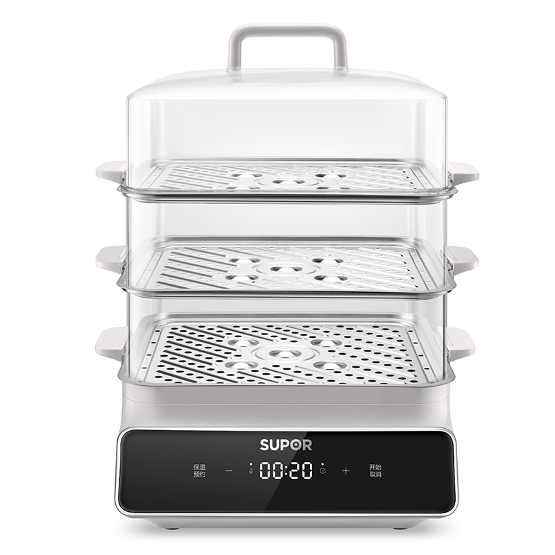SUPOR/苏泊尔电蒸锅ZN26FC32三层不锈钢蒸篦一体锅智能预炫彩大屏