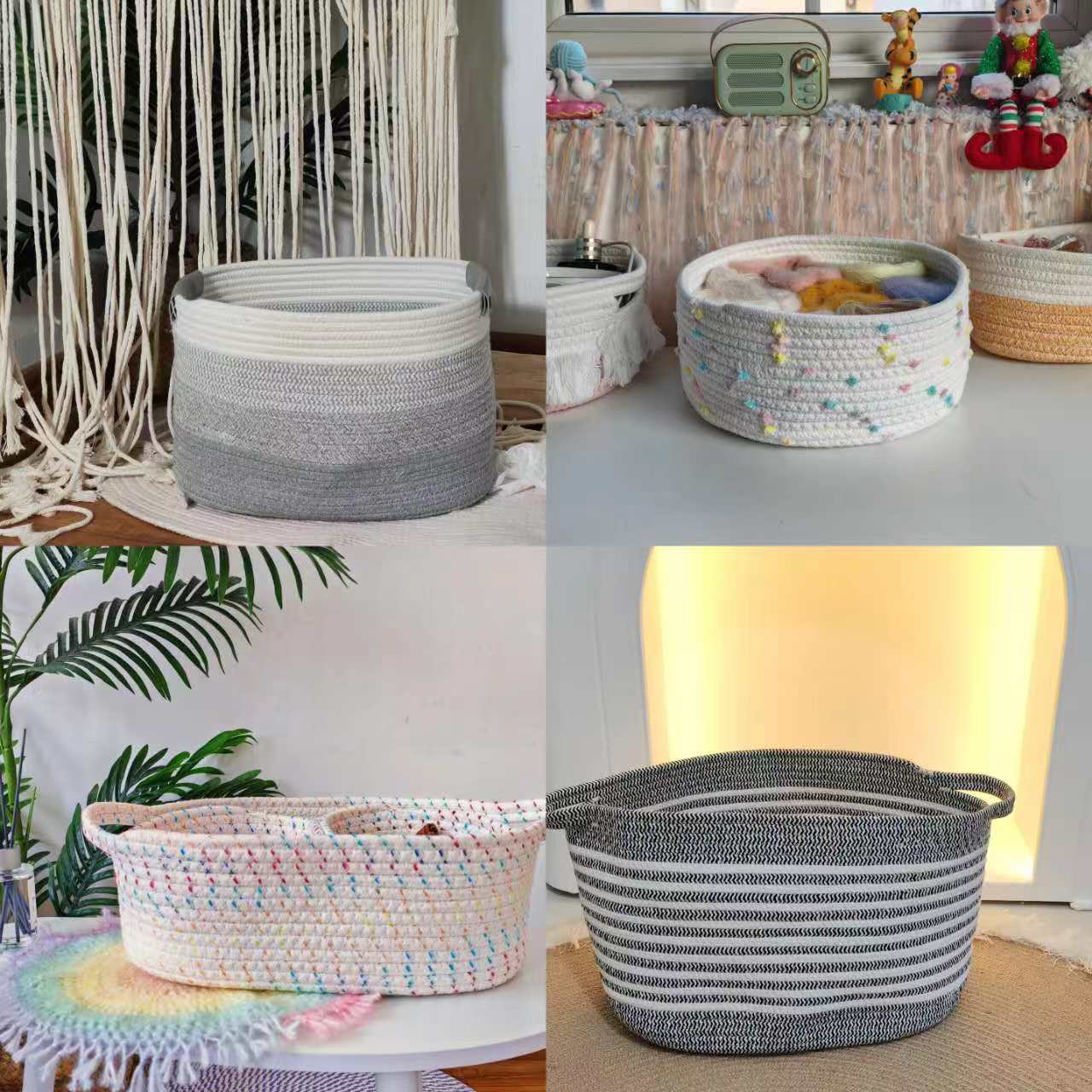 1号孤品收纳筐链接瑕疵款福利棉绳筐介意勿拍