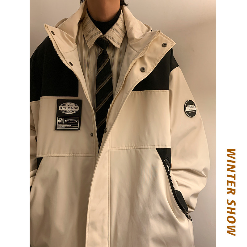 棉衣男冬季休闲冲锋衣防风保暖棉袄加棉加厚防水登山服棉服外套