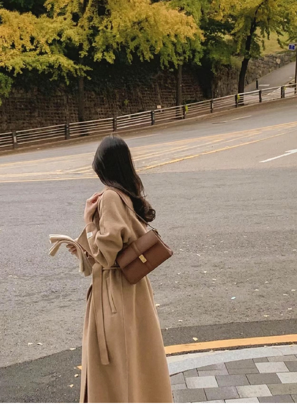 (直播看款）气质百搭潮流女装显瘦小个子时尚收腰韩版过膝秋季系带